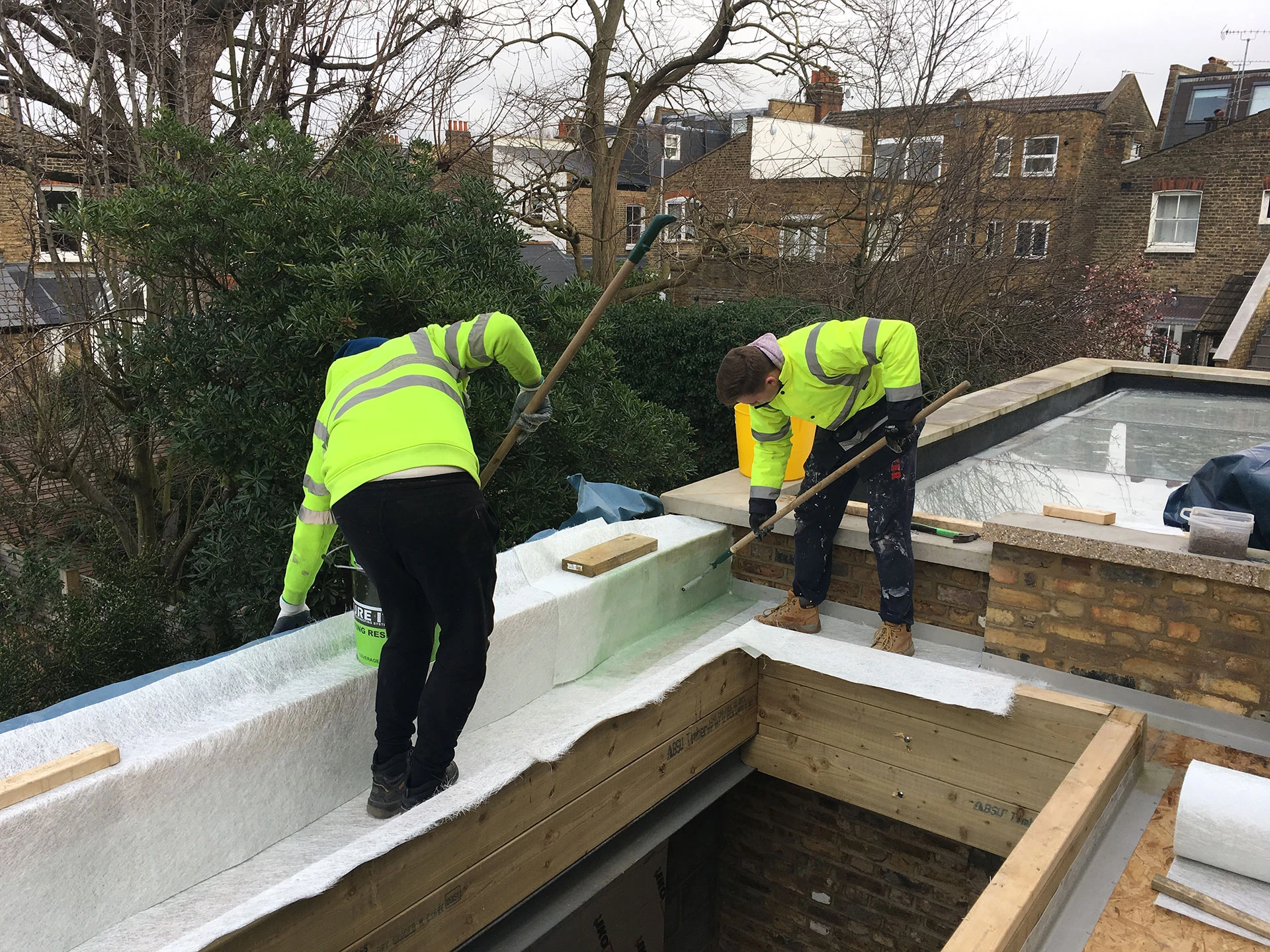 Fibreglass roof installation